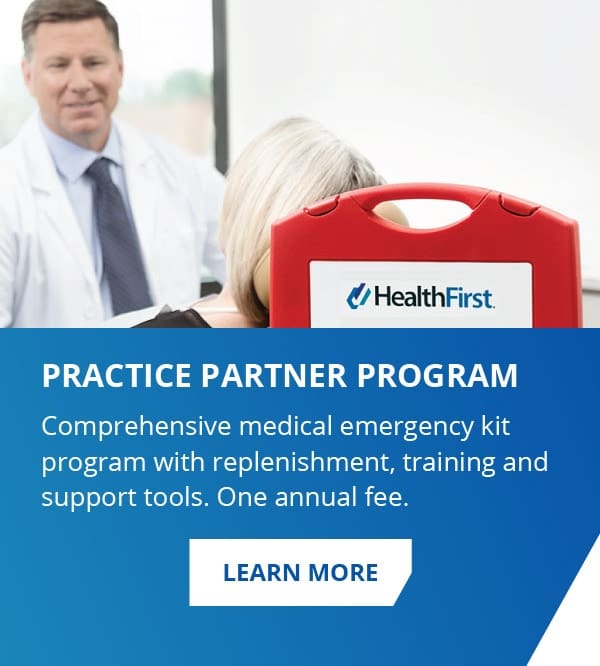 Practice Partner Program. Comprehensive medical emergency kit program with replenishment, training and support tools. One annual fee.