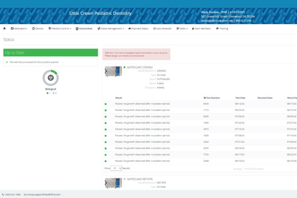 OnTraq Infection Control Screenshot